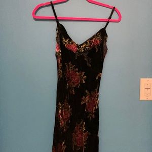 Floor Length Velvet Stretch Evening Dress